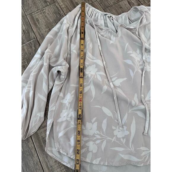 Z Supply Women's Cream Floral Print Split Neckline Long Sleeve Blouse Top Size M - Picture 5 of 9